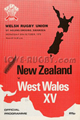 West Wales XV v New Zealand 1978 rugby  Programmes